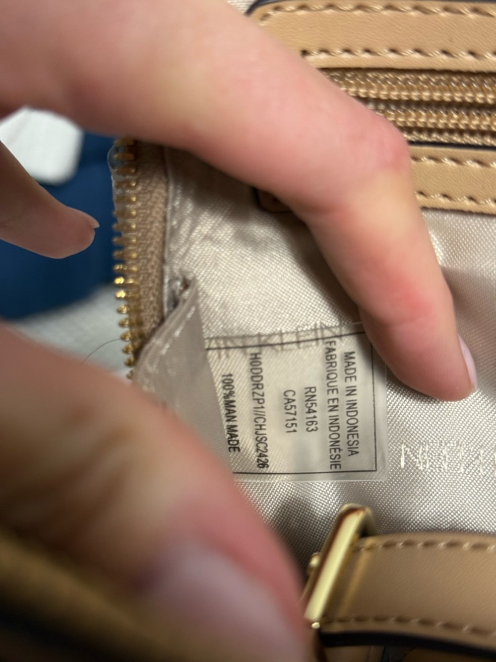 Calvin Klein Camille Lock Satchel Beige/Mint Green - Picture 14 of 16
